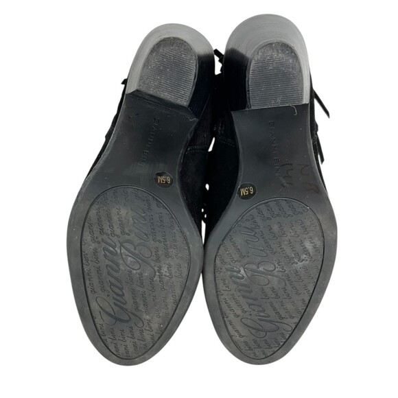 Gianni Bini Fringed Black Suede Ankle Booties Size 6.5 Western Boho Cowgirl - Picture 10 of 11